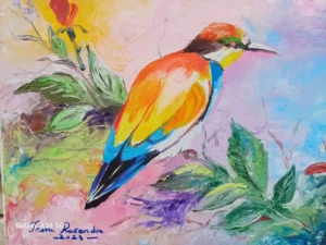 Oiseau solitaire perché