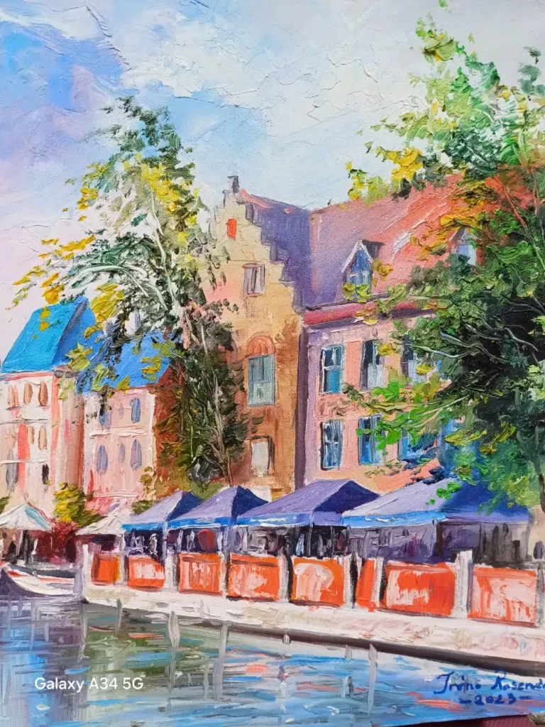 Restaurant au bord de l’eau à Bruges